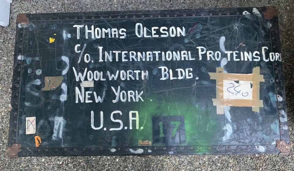 enorme antigo VACATIONER PETERSBURG VA armazenamento vaporizador porta-malas footlocker SOMENTE RETIRADA - Imagem 2 de 4