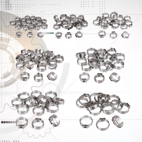 130pcs Tube Clamp Crimp Pinch Fitting Tools Fixing Hose Clip Crimp Hose Clamp