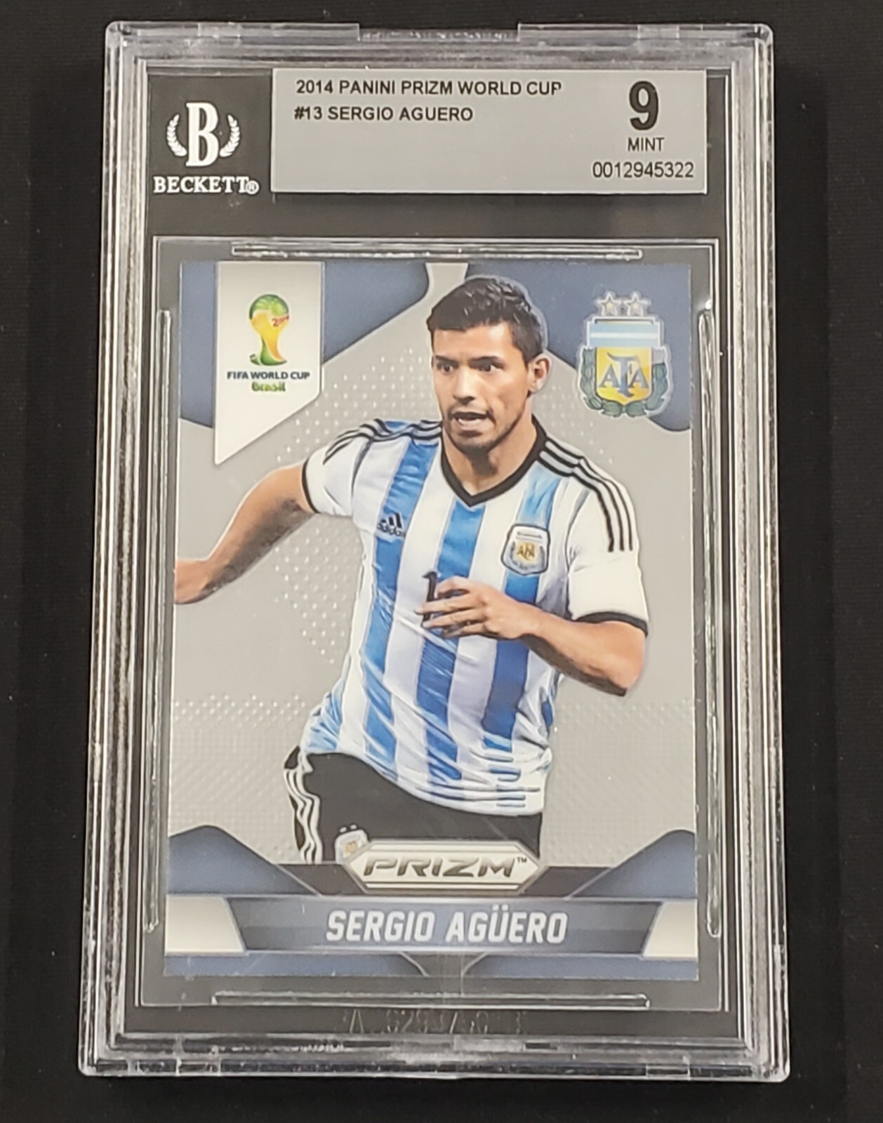 2014 Panini Prizm World Cup #13 Sergio Aguero BGS 9 MINT