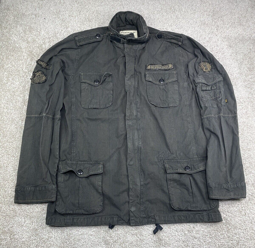 Alpha Industries Field Jacket Embroidered Military Style Utility Hoodie Mens 3XL