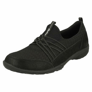 skechers black slip on trainers