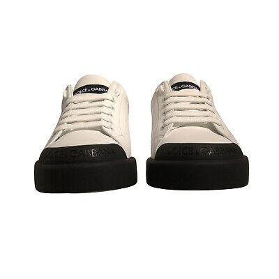 DOLCE & GABBANA Shoes White Leather Logo Portofino Sneakers DOLCE & GABBANA Shoes White Leather Logo Portofino Sneakers