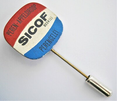 W239) Vintage SICOF Peren Applesiroop Apfelmus Perebgelei Krawatte Anstecknadel Anstecker