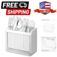 Kitchen Utensil Drying Holder with Drain Tray, Wall Mount Drainer Basket Silv...