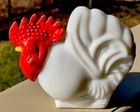 Vintage Avon Milk Glass Rooster Decanter 6oz Chicken Bottle Farmhouse Kitsch 70s