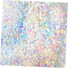  Rainbow Privacy Window Film, Stained Window Vinyl, 3D Decorative Decals 