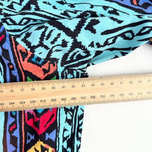 Wrangler Western Shirt Mens L Blue Aztec Southwestern Print Long Sleeve Cowboy - Picture 9 of 11