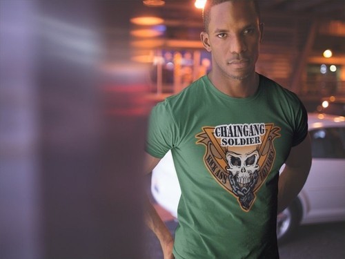 John Cena Chaingang Soldier Mens Olive Green T-shirt - 第 2/6 張圖片