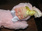 Vintage Gund Pink Baby Rabbit Ears Rubber Face Plush Swedlin Antique Toy Blonde — photo 2