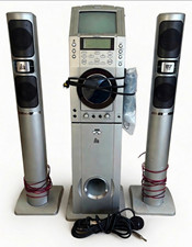 Singing Machine STVD1001 Pedestal Karaoke System w 2 Tower Speakers Wireless Mic