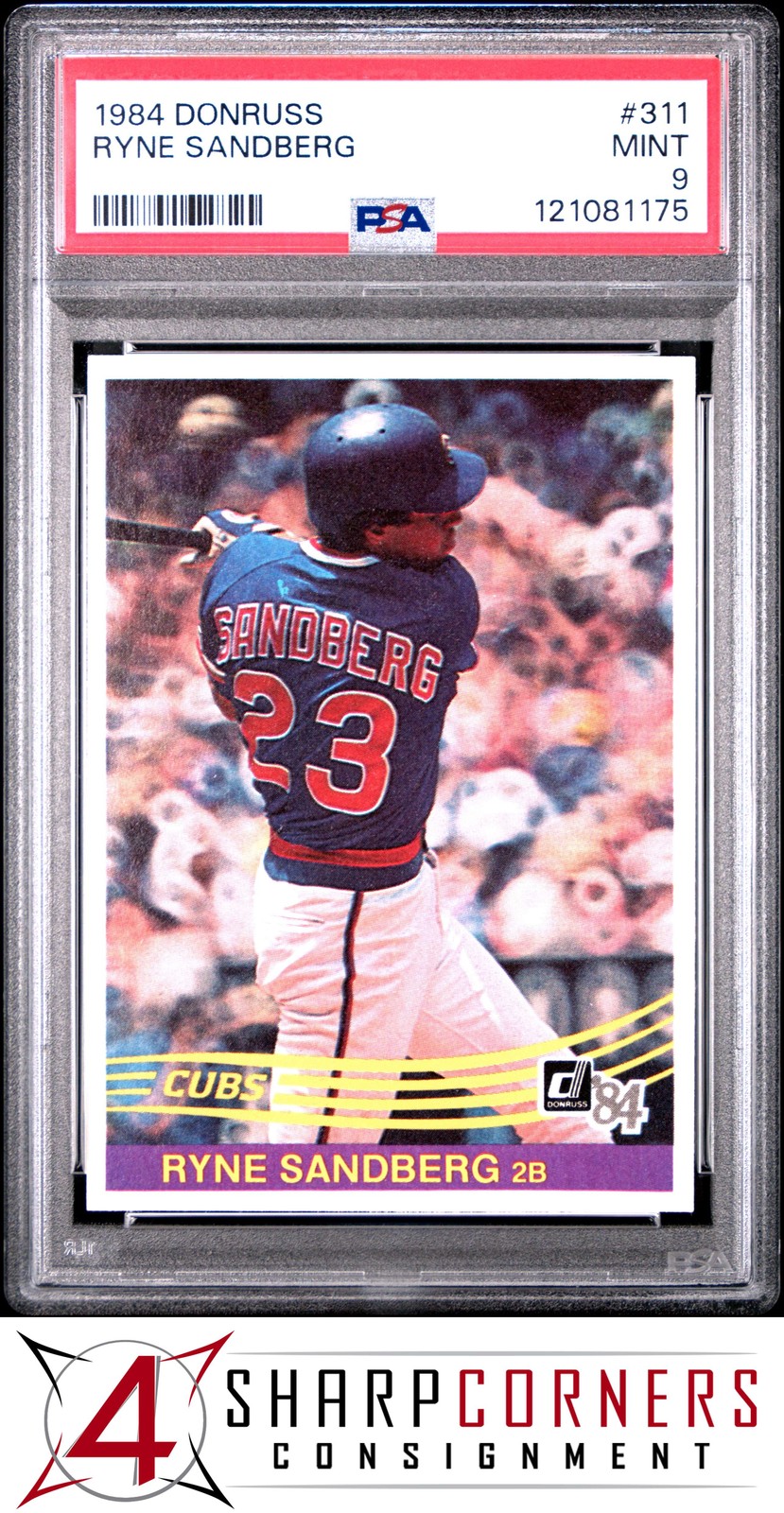 1984 DONRUSS #311 RYNE SANDBERG CUBS HOF PSA 9