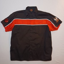 Milwaukee Leather Mens Heavy Duty Work Shirt 3XL Orange Black Short Sleeve
