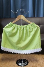  E14 Vintage Style 2XL/ElasticW.22-42" Green Cotton Half Slip LaceTrim Length14"