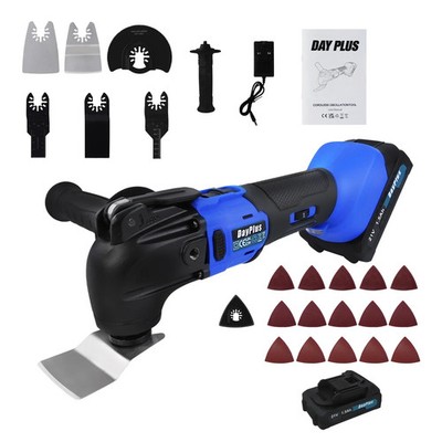 21V Akku Brushless Oszillierend Multi-Tool 20000RPM 6 Geschwindigkeiten 22 Zubehörteile