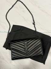 YSL Black Quilted Leather Crossbody Bag 