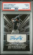 2023 Panini Chronicles #OASJ Spencer Jones Obsidian Rookie Auto PSA 9