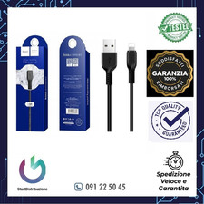 CAVO DI RICARICA HOCO 1MT. USB-A PER APPLE IPHONE 13 12 11 XS XR X 8 7 6S NERO