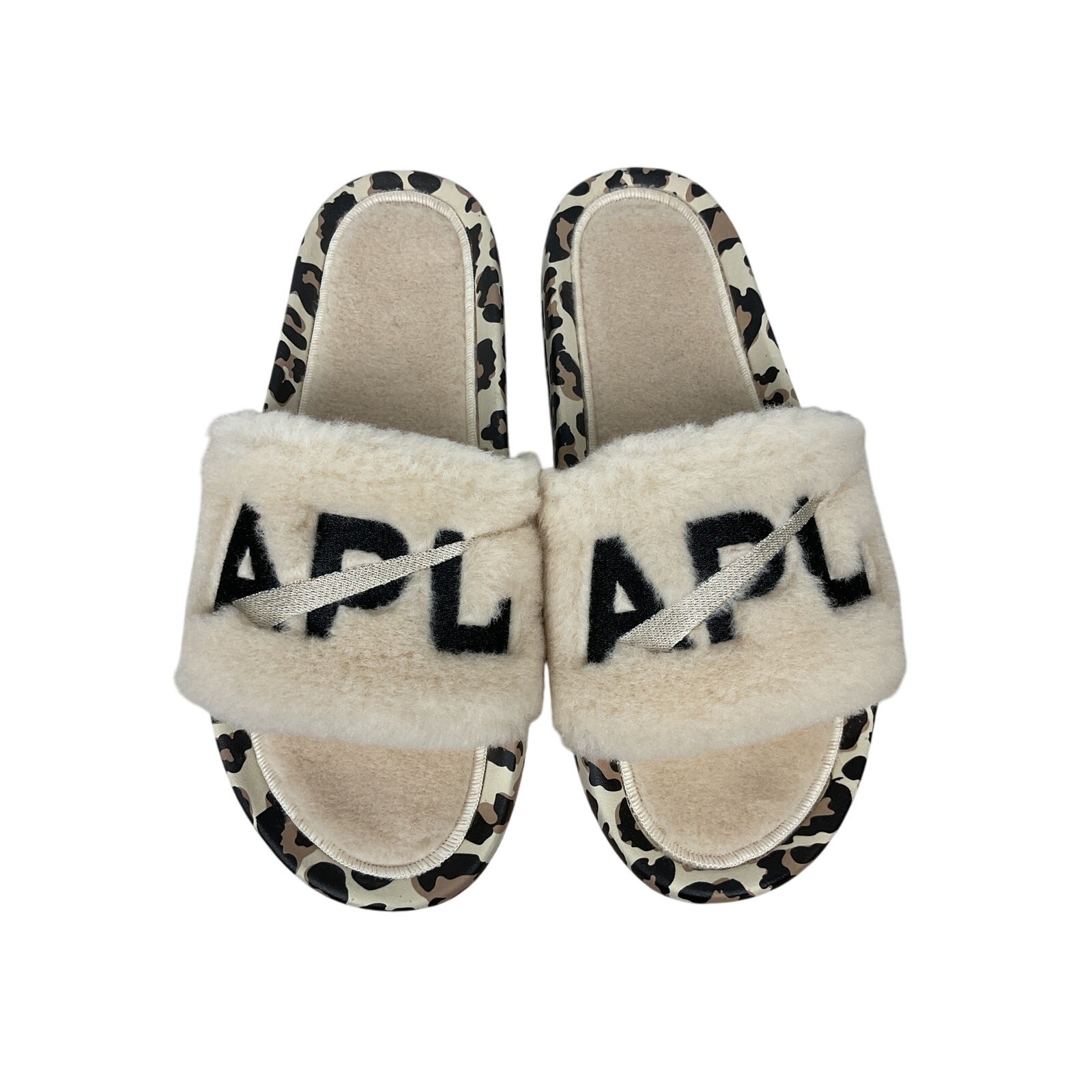 APL Scivoli nuovi con scatola SPL Athletic Propulsion Labs crema e shearling nero taglia 10 donna