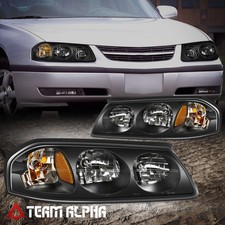 Fits 2000-2005 Chevy Impala Blackclear Amber Corner Headlight Headlamp Lamp Fits 2000-2005 Chevy Impala Blackclear Amber Corner Headlight Headlamp Lamp