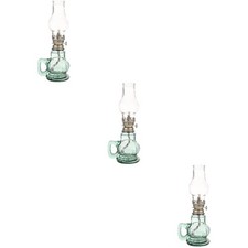  Set of 3 Vintage Decor Small Kerosene Glass Lamp Table Lamps Light
