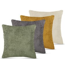 Kissenbezug mit Reißverschluss in 60x60 Chenille Sofa Deko Kissen Kissenhülle 