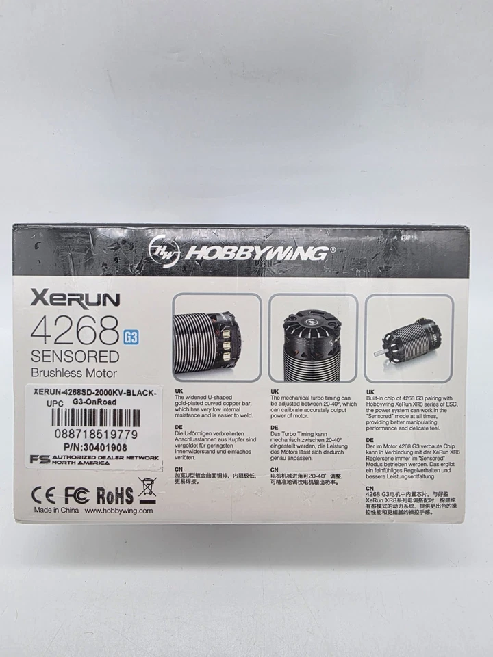 Hobbywing Xerun 4268SD G3 OnRoad Sensored Brushless Motor (2000kV) SEALED  - Image 3 of 4