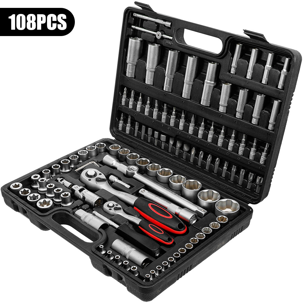 Kit Bussole e Cricchetti 108 Pezzi in Valigetta - Qualità Officina