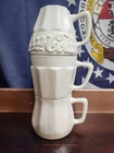Coca-Cola 1996 Vintage Ceramic Stackable Coke Bottle Mugs Missing Top