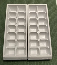 AMANA Vintage Classic White Plastic 14 Count Ice Cube Trays Set Of 2 Trays
