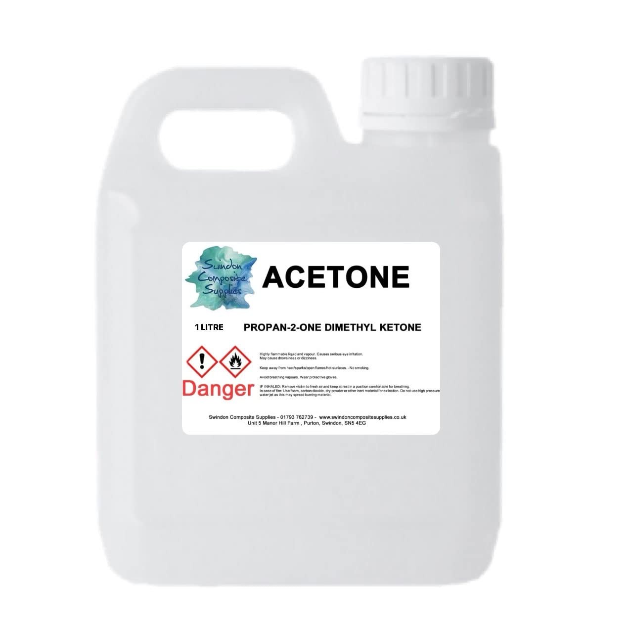 Acetone - Nail Varnish Remover- Solvent & Degreaser - 1Litre 1 l (Pack of 1)