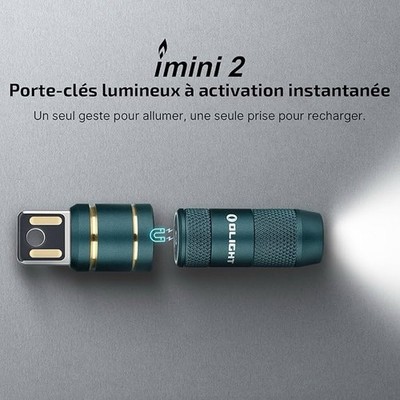 OLIGHT Mini Lampe Schlüsselanhänger USB Magnetisch 50 Lumen Wiederaufladbar Blau