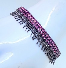 2 line purple rhinestone black nickel ball fashion jewelry stretch bracelets