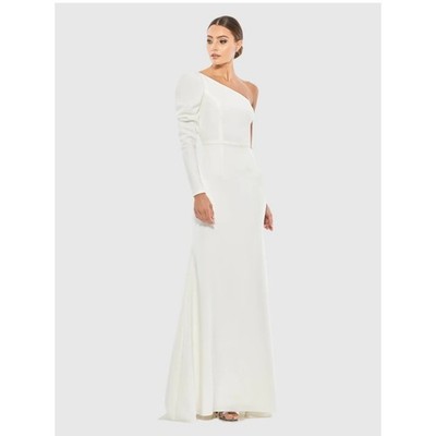 NWT IEENA For Mac Duggal 26592 One Shoulder Puff Sleeve Gown Womens 12