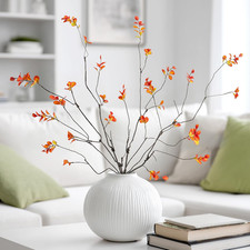 Ttranewsoo Fall Stems Artificial Ficus Branches, 35.4 Inch Faux Eucalyptus Stems