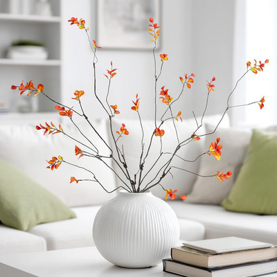Ttranewsoo Fall Stems Artificial Ficus Branches, 35.4 Inch Faux Eucalyptus Stems