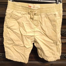 Levi's Boys Slim Fit Shorts 10-12 Years Beige Cotton Elastic Waist Drawstring
