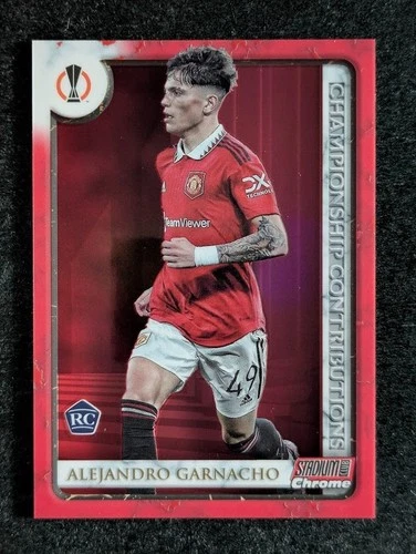 2022-23 Stadium Club Chrome ALEJANDRO GARNACHO 3/5 RC Red Refractor #CC-AGA