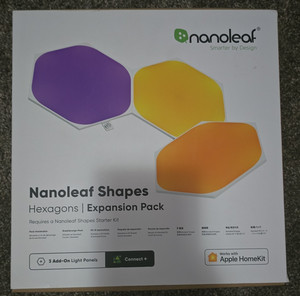 Nanoleaf Shapes Hexagons Expansion Pack 3 LED Panels App Control Wi-Fi HomeKit