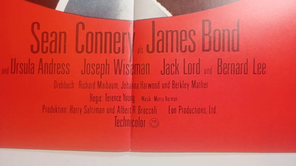 Filmplakat James Bond 007 JAGT DR. NO A1 WA 70er Sean Connery neuwertig! SELTEN - Bild 2 von 3