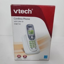 VTech CS6114 Cordless Phone DECT 6.0 Caller ID White New Open Box White/ Grey