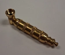 BRASS METAL TRIPLE CHAMBER TOBACCO SMOKING HAND PIPE