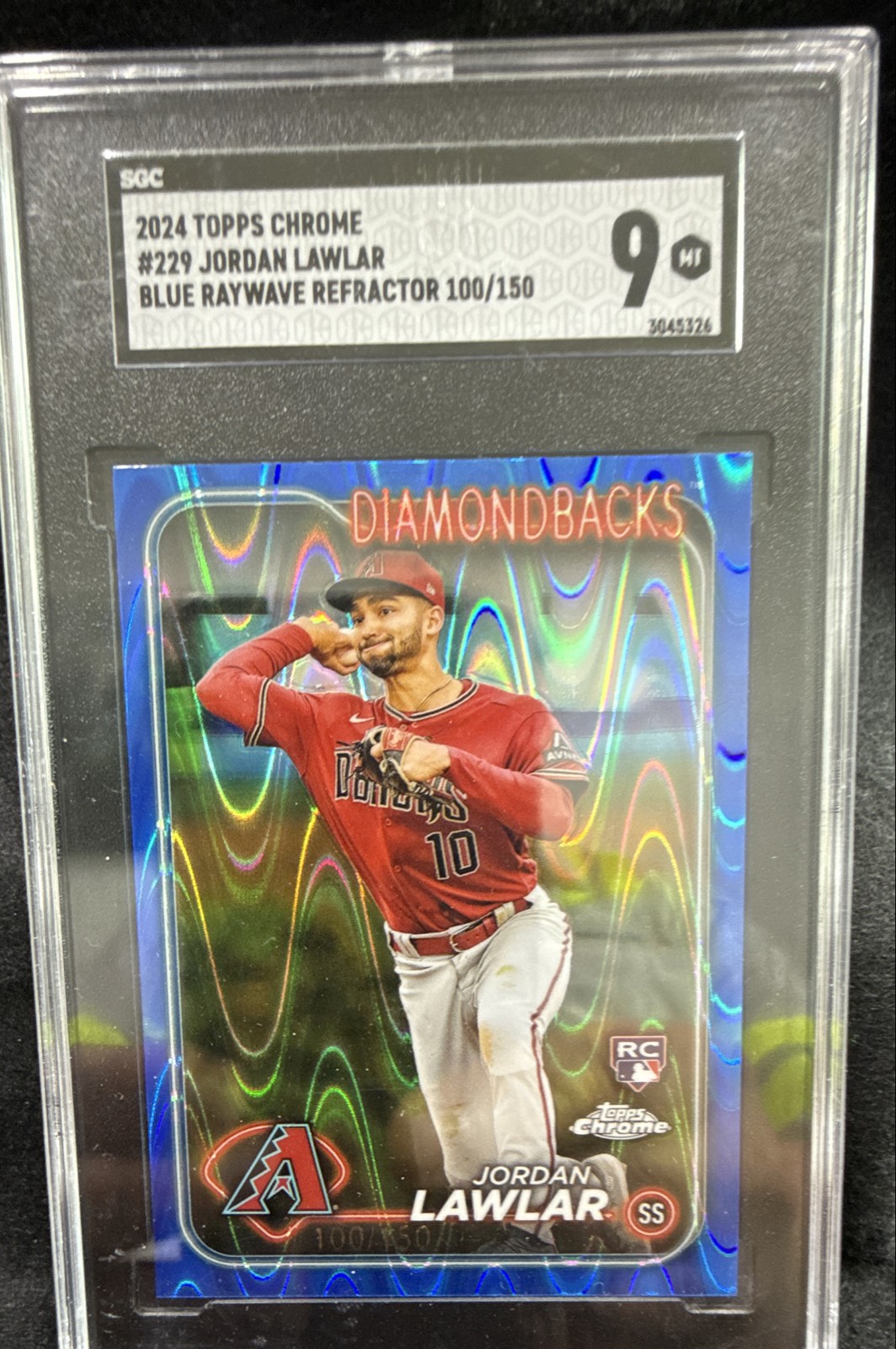 2024 Topps Chrome - Jordan Lawlar #229 Blue RayWave Refractor /150 (RC)