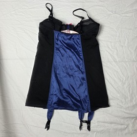 Victoria's Secret Sexy Little Things Corset Blue Black Lace Women&rsquo;s 36B y2k