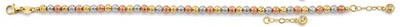 Massives 14k Tri-Color Gold 3C DC Kugel Armband Damen 3,91g