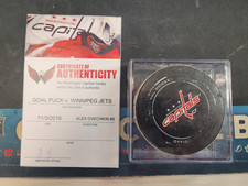 ALEX OVECHKIN GAME-USED GOAL PUCK - CAPITALS V. WINNIPEG 11/3/2016