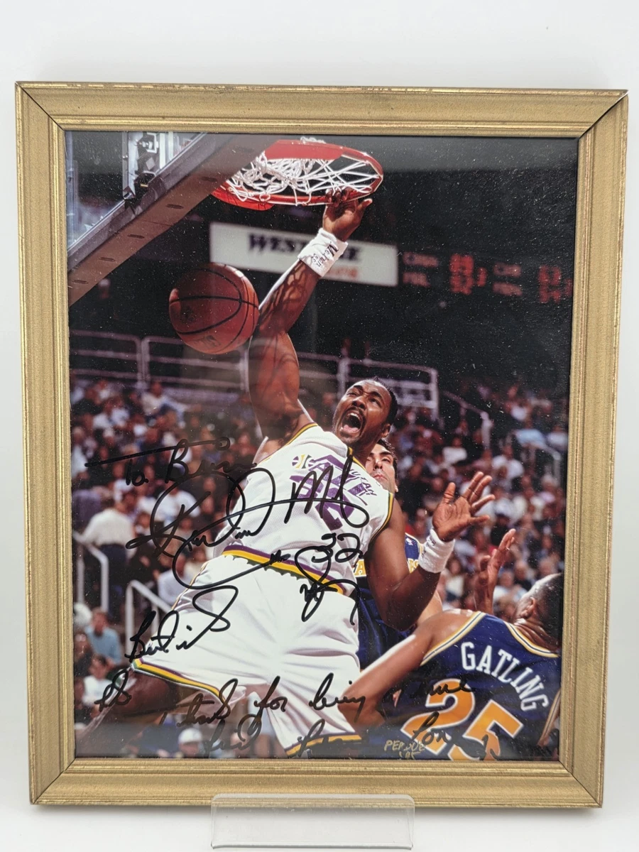 Karl Malone Signed 8x10 Photo Utah Jazz Dunk vs Pacers NBA HOF #32