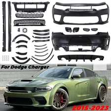 Fit 2015 - 2023 Dodge Charger Widebody Kit SRT Front and Rear Bumper Body Kit