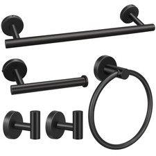 5pcs Bathroom Hardware Set, Matte Black Bathroom Hardware Set, Including 16" ...