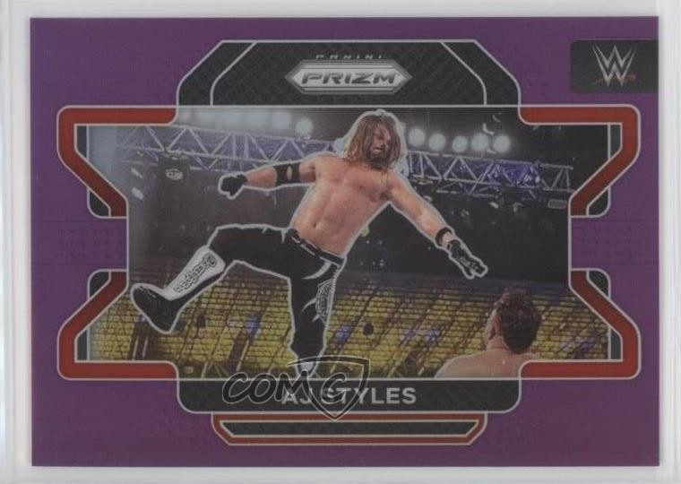 2022 Panini Prizm WWE Purple Prizm 47/149 AJ Styles #7 ld5