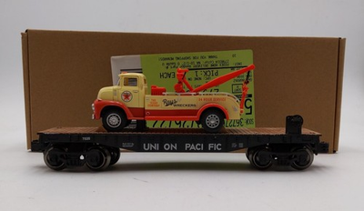 #ad Menards 279 8314 O Scale Union Pacific Flatcar w Ray#x27;s Wreckers Tow Truck #7020 $20.99